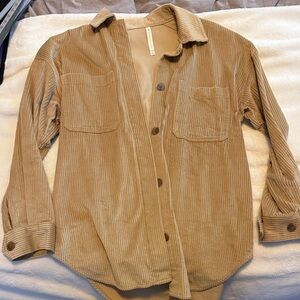 Babaton Beige Corduroy Shirt